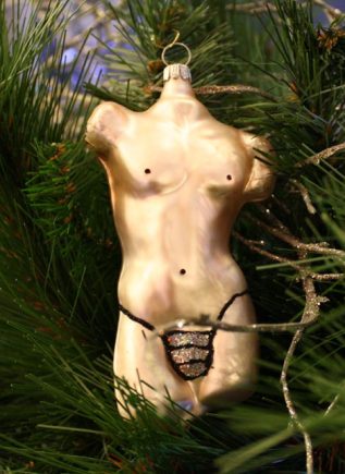 Haberland Male with Black Thong Christmas Ornament - 12