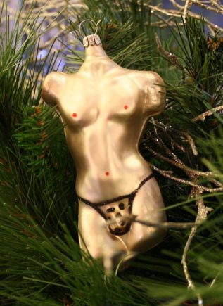 Haberland Male with Leopard Thong Christmas Ornament - 16