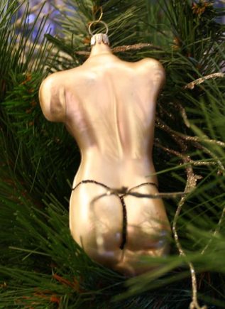 Haberland Male with Black Thong Christmas Ornament - 12