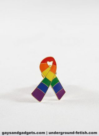 Pride Pin Rainbow Ribbon Deluxe