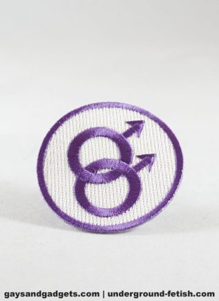 Sew on Double Male Sign Patch Purple