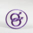 Sew on Double Male Sign Patch Purple