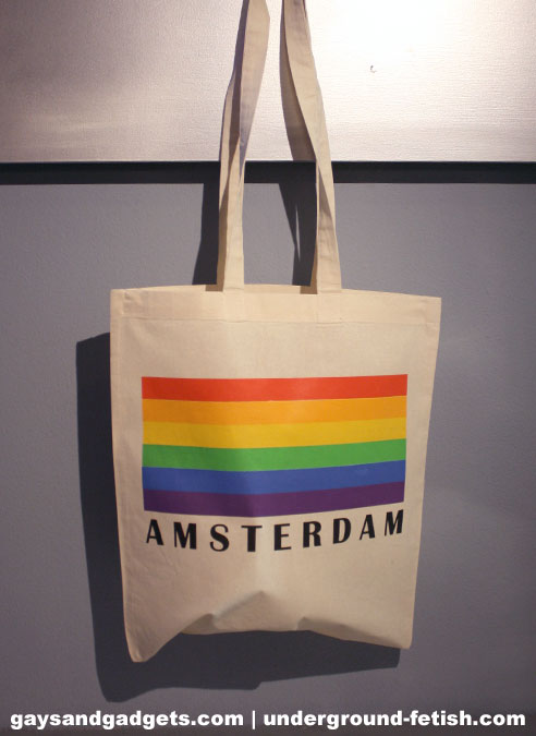 Rainbow Canvas Tote Amsterdam Horizontal Flag White 41 x 38 cm
