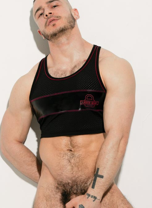 Locker Gear Cropped Tank Top Red Extra Large