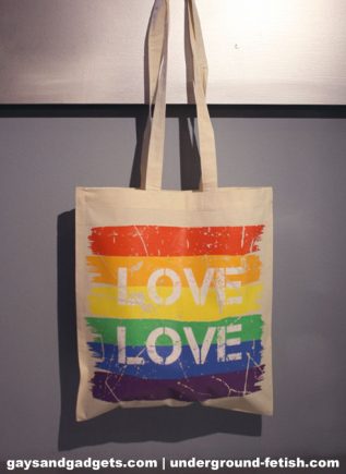 Rainbow Canvas Tote Love White 41 x 38 cm