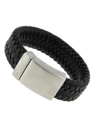 Bukovsky Wide Woven PU leather Bracelet - 19 cm