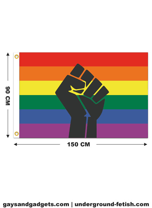 Flag Rainbow Black Lives Matter Fist 90 x 150 cm