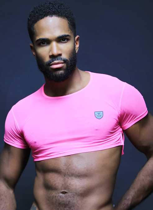 neon crop top pink