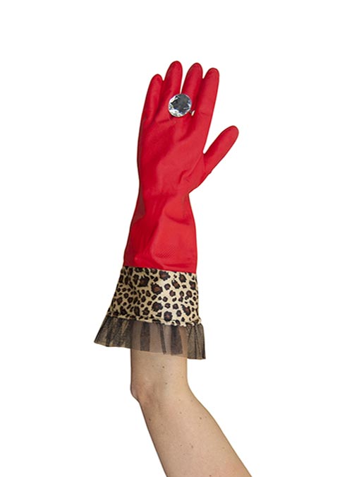 Leopard print washing up sales gloves