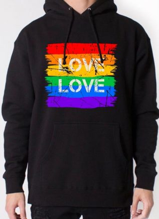 Hoody Rainbow Love Black Extra Small