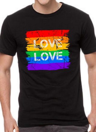 T-shirt Rainbow Love Black Extra Large