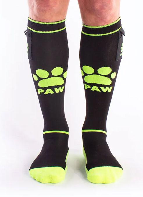 Brutus Puppy Paw Socks with Pocket Lime - Gays & Gadgets Amsterdam