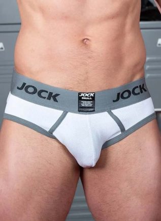 Jock by Mr. S Ribbed Sports Brief White Medium