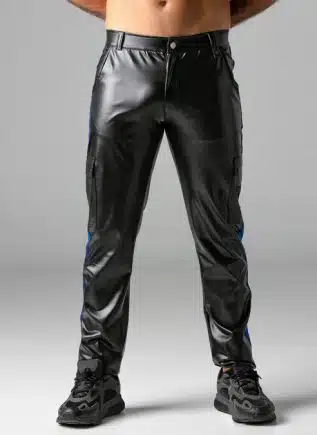Locker Gear Leatherette Cargo Pants Blue Extra large