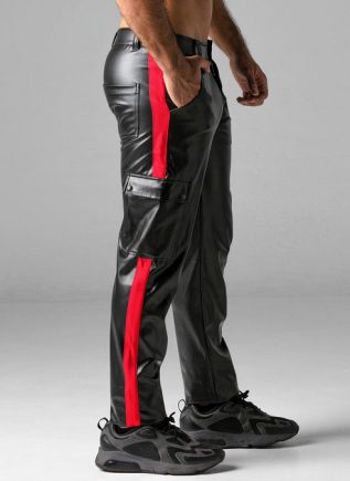 Locker Gear Leatherette Cargo Pants Red Small