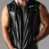 Locker Gear Leatherette Sleeveless Hoody White Small
