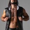Locker Gear Leatherette Sleeveless Hoody White Small