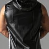 Locker Gear Leatherette Sleeveless Hoody White Small