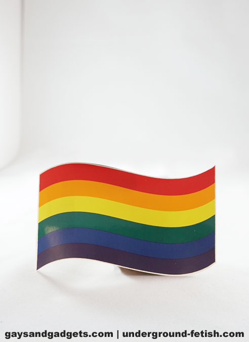 Pride Sticker Waving Rainbow Flag Small