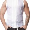 Alexander Cobb Mesh Sleeveless Zipper Jacket White Medium