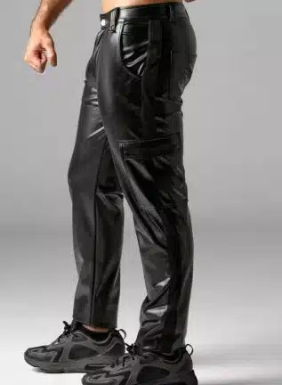 Locker Gear Leatherette Cargo Pants Black Extra large