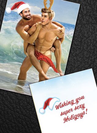 "Beachy Boys" Gay Christmas Card