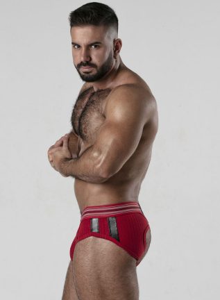 Locker Gear Backroom Bottomless Brief Red Small