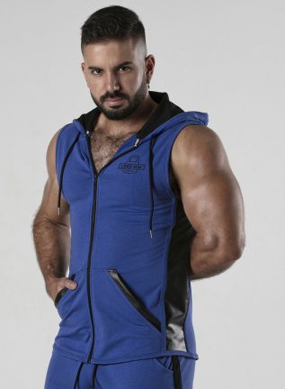 Locker Gear Backroom Sleeveless Hoody Blue Extra large