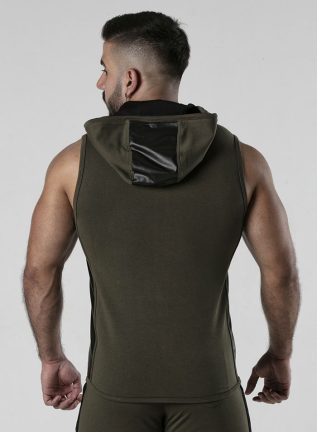 Locker Gear Backroom Sleeveless Hoody Khaki Small