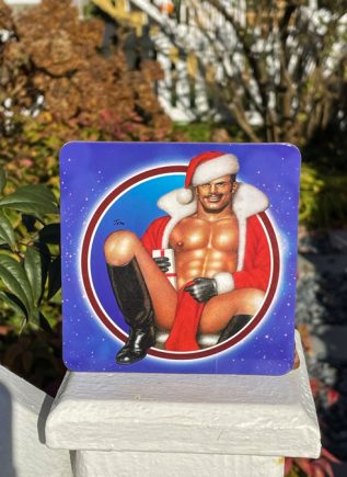 Tom of Finland "Santa Baby" Christmas Coaster