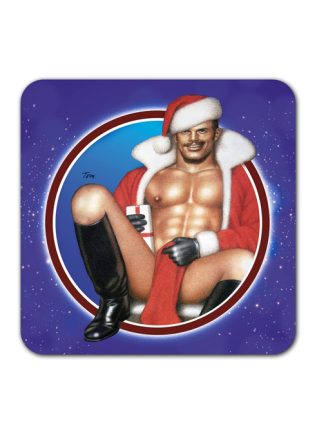 Tom of Finland "Santa Baby" Christmas Coaster