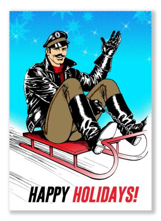 Tom of Finland Sleigh Ride Christmas Card