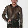 CODE 22 Openwork Jacquard Hoody Black Extra large