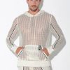 CODE 22 Openwork Jacquard Hoody Off-White Small
