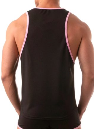 ToF Paris Mesh Tank Top Black/Pink Small