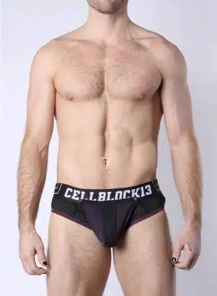 Cellblock 13 Take Down Zipper Brief Purple Small