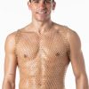 Leader Mesh Party Tank Top Gold Small