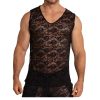 Gigo Fetish Lace Tank Top Rosals Black
