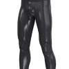 Geronimo Shiny Vinyl Long Sport Trousers Black