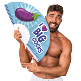 Giant Hand Fan I LOVE BIG COCKS