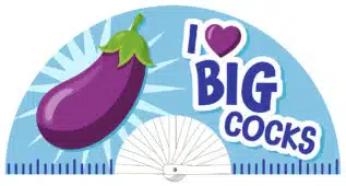 Giant Hand Fan I LOVE BIG COCKS