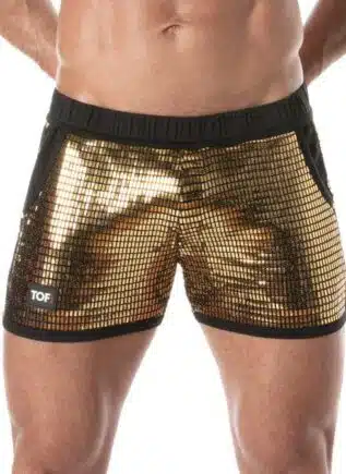 TOF Paris Glitter Shorts Gold