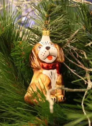 Brown Puppy Christmas Ornament