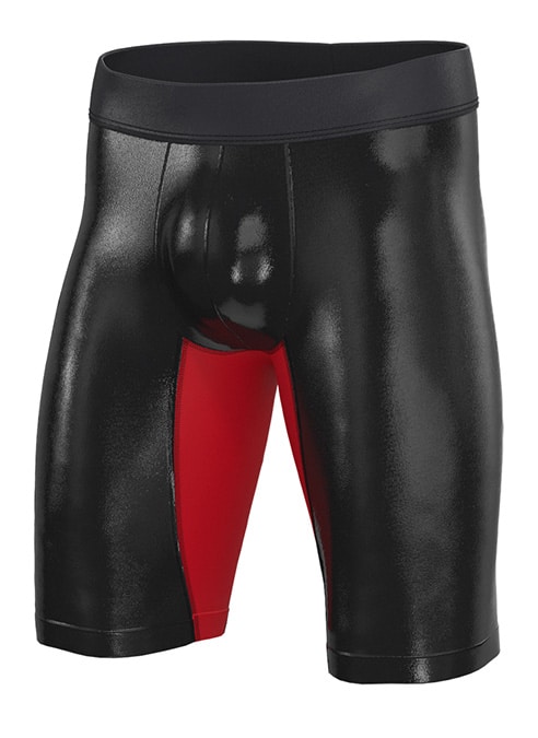 Geronimo Shiny Vinyl Long BoxerWith Red Details