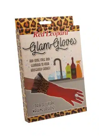Glam Gloves Red Leopard