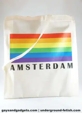 Horizontal Rainbow Amsterdam Canvas Tote
