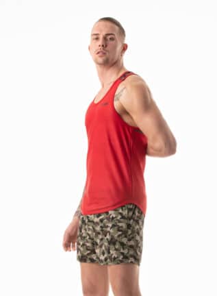 Leader Camo Print Racer Tank Top Red