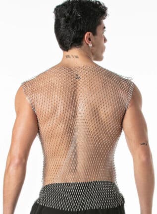 Leader Mesh Party Tank Top Silver