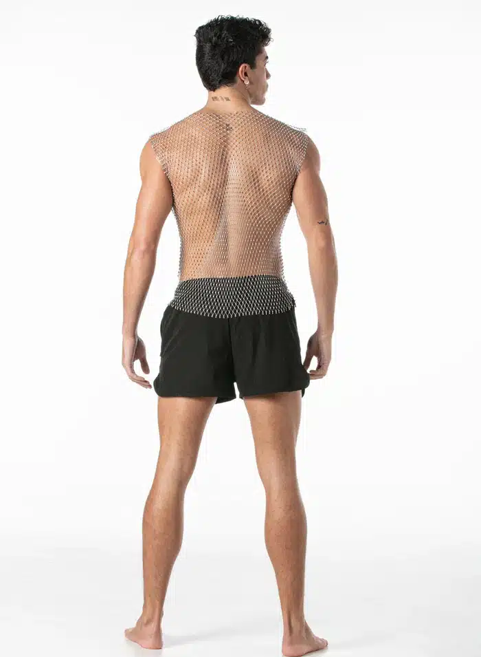 Leader Mesh Party Tank Top Silver
