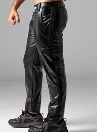 Locker Gear Leatherette Cargo Pants Black